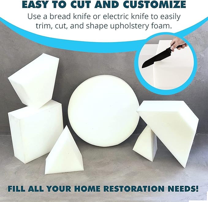 Foamma 9" x 30" x 72" High Density Upholstery Foam Cushion (Seat Replacement, Upholstery Sheet, Foam Padding) Made in USA, 3 Pack