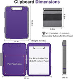 Thicker Clipboard with Storage, Internal Pen Pouch Included, A4 / Letter Size, Toughest Construction Clipboard with Waterproof, Heavy Duty Clip Boards 8.5x11 with High Capacity for Office