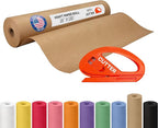 Brown Kraft Paper Roll 18" x 1800" (150 feet) with Cutter - USA-Made Wrapping Paper for Packing, Moving, Shipping & Crafts/Arts - 100% Recyclable Natural Craft Material by IDL Packaging