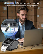 Phomemo Ethernet Thermal Label Printer 4x6, Bluetooth Shipping label printer for Small Business, Home, Office, 300DPI Wireless Thermal Printers Support Ethernet/Bluetooth/USB, Amazon, Ebay, Etsy, USPS