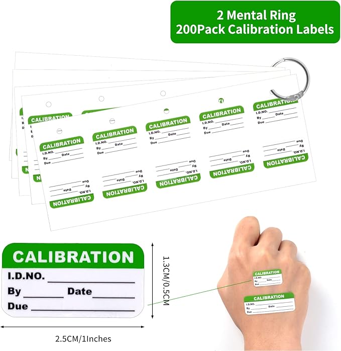 300 Pack 0.5" x 1" Self Laminating Calibration Labels with O Ring Stickers for NIST & ISO-9000 Calibrations, Inventory, Quality Control Organization