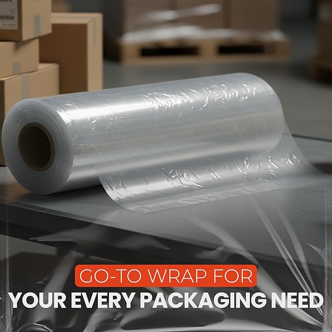 Heavy Duty 18" Shrink Wrap Roll – Clear Stretch Wrap for Moving & Packing | 7 Layer 80 Gauge Industrial Strength 1500 Ft Length 20 Micron Thick Up to 800% Stretch | Box of 4 Rolls
