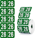 500 Pcs 2026 Year Stickers, Waterproof File Folder Labels, Self-Adhesive Rectangle Tabs for End Folders and Envelopes, Number Tabs, Office and Home Supplies (Green)