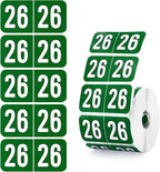 500 Pcs 2026 Year Stickers, Waterproof File Folder Labels, Self-Adhesive Rectangle Tabs for End Folders and Envelopes, Number Tabs, Office and Home Supplies (Green)