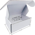 6x4x3 inch Small White Mailers Boxes Recyclable Corrugated Gift Box for Packaging Shipping Set of 10