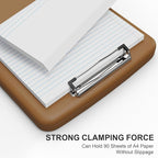 Plastic Clipboard with Storage, 8.5 x 11 Storage Organization Box Side-Opening, Heavy Duty Clip Board with Pen Holder and Paper Folder for Nurses, Teachers, Office & School Supply, Brown