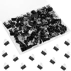 SANNIX 150 PCS Mini Binder Clips, 5/8 inch 15mm Binder Clips Black Paper Clamps Micro Size for Office Home School