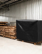 QWORK Pallet Cover, 2 Pack Heavy Duty Outdoor PE Waterproof Pallet Cover, 12 Mil Thick, 4 Ft. x 5 Ft. x 4 Ft, Perforated Roll, Protects Pallets, AC Units, Generators, Patio Furniture, Black