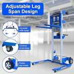70" Material Lift Winch Stacker, 500 lbs Capacity Manual Material Lifts, Adjustable Straddle Material Lifter, Hand Winch Lift Trucks for Warehouse, Factory, Lightweight, 42.90" L x 43.30" W