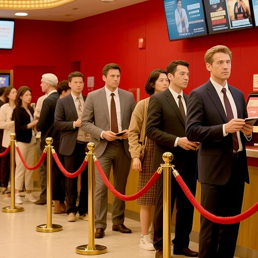 8 PCS Stanchions and Velvet Ropes, Gold Posts 5 Feet Crowd Control Barriers, Stainless Steel Poles for Red Carpet Themed Party Decoration (Golden)