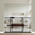 WAOWAO Baby Gate 52.76-57.48" Extra Wide Pressure Mounted Walk Through Swing Auto Close Safety Black Metal Toddler Kids Child Dog Pet Puppy for Stairs,Doorways,Kitchen
