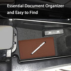 Car Insurance and Registration Holder, 9.5 x 5 Inch PU Leather Vehicle Glove Box Organizer Wallet Case for Insurance Card, Driver License, Paperwork - Brown