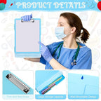 Crtiin 6 Pcs Plastic Clipboard with Storage Colored A4 Nursing Holder Heavy Duty Waterproof Storage Clipboard Folder for Office School Nurses Teacher Essentials (Fresh Color)