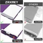 Plastic Clipboard with Storage, 8.5 x 11 Storage Organization Box Side-Opening, Heavy Duty Clip Board with Pen Holder and Paper Folder for Nurses, Teachers, Office & School Supply, Dark Purple