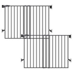 Babelio Baby Gate for Stairs, Kitchen & Doorways, No Bottom Bar| Easy Installation| One-Handed Operation| Auto-Close| Hardware Mount (Drill Needed) Safety Dog Gate (Black - 2 Pcs, 26-43" W, 28" H)