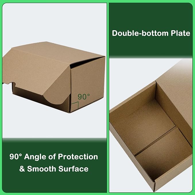 7x5x4 Inches Shipping Boxes Set of 25, Brown Corrugated Cardboard Box Literature Mailer for Packing Small Business