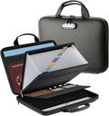 Fireproof Document Box with Lock, Portable Hard-Shell Case Fireproof File Box for Documents, Waterproof Document Box File Organizer for Important Documents/Certificates/Laptop/for Home or Travel