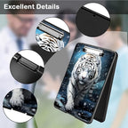 Clipboard with Storage,Office Supplies Nursing Clipboards Folder with Pen Holder Plastic Foldable Clip Board with Storage for Nurse Teacher,White Tiger