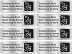Faittoo Employees Must Wash Hands Before Returning to Work Sign, (8 Pack) Rust Free Brushed Aluminum Sign with Symbols, Self-adhesive, for Restaurant, Salons, Hotel, Rest Stops, Public Restrooms