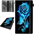 Car Registration and Insurance Holder,Leather Vehicle Glove Box Organizer Wallet for Document,Perfect for any Car,Truck,Motorcycle,Driver License,Trailer or Boat,Men & Women,Glitter Roses Flower