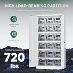 Letaya Metal Storage Cabinet with Lock Door Adjustable Shelf,72" Steel Lockers for Office, Home,School,Kitchen,Garage Tool Utility Cabinet (2 Door-White)