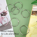 OWLKELA 2 Inch 15 Pack Loose Leaf Binder Rings, Keychain Key Ring with Metal Nickel Plated for Index Cards, Ideal for School, Home, or Office