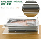 2-Tier Clear Acrylic Paper Trays, Desk File Organizer, A4 Paper Holder, Low-Profile Desk File Sorter for Office/Home, Clear Stackable Letter Tray for Bills, Crafts, Notebooks - Vertical