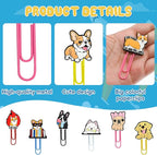 30 PCS Dog Paper Clips Metal Paperclip Large Size Paper Clip Cute Bookmark Colorful Office Supplies Bookmark Clamp Desk Accessories Stationery for School Gifts for Christian