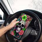 Car Registration and Insurance Holder, Leather Car Glove Box Organizer, Cool Car Accessories for ID, Driver's License Cards & Essential Document,business cards,Men&WomenSkull Pink Rose Flower