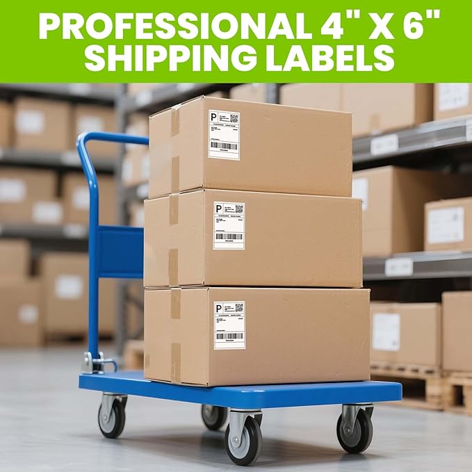 ADHES 4x6 Thermal Shipping Labels 4 Pack – 220 Labels Per Roll, 880 Total, Top-Coated Strong Adhesive Thermal Label Printer Paper, BPA/BPS free 4x6 Shipping Labels for Mailing and Packaging