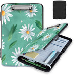 Pattern Design Clipboard with Storage - Heavy Duty Legal Size Clipboard, Ideal for Teachers, Nurses, Office Workers, Contractors, and Kids - 9.5 x 14.2 Inch (Daisy Flower)