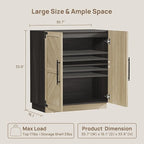 SICOTAS Sideboard Buffet Cabinet with Storage - Modern Farmhouse Credenza with Doors and Adjustable Shelves Fluted Kitchen Buffet Storage Cabinets Coffee Bar Cabinet