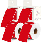 PARLAIM 3x5 inch Rectangle Color Code Stickers, 1000PCS 4 Rolls Square Adhesive Inventory Label, Red