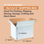AVIDITI Moving Boxes Medium 18"L x 12"W x 12"H, 25-Pack | Corrugated Cardboard Box for Packing, Shipping and Storage 181212