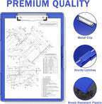 Rimilak Plastic Clipboard with Storage, Side Opening with 2 Compartment, Size 13.3 x 9.4 x 1.5 Heavy Duty High Capacity Nursing Box for Work School & Office Supplies, Dark Blue