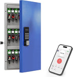WeHere 48 Key Lock Box Wall Mount, APP Bluetooth/OTP/Wi-Fi Remote/Fixed Code/Key Unlock, Smart Key Cabinet Organizer Holder Box, Key Management for Apartment, Hotel, Office, House