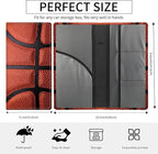 Premium Car Registration and Insurance Card Holder, Cute PU Leather Car Document Holder, Vehicle Glove Box Car Organizer with Magnetic Closure for Driver License, Cards Basketball Texture