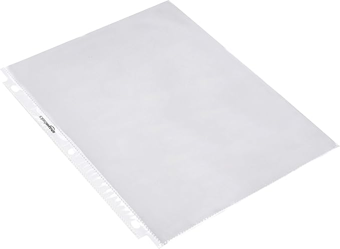 Amazon Basics Sheet Protectors for 3 Ring Binder, Heavyweight, Polypropylene, 8.5 x 11 Inch, 200-Pack, Clear
