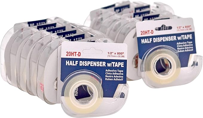 WOD OST20D Office Tape Clear Refill Rolls and Refillable Dispenser - 1/2 inch x 800 inches (24-Pack) for Craft Jobs, Office Work, Gift Wrapping, Repairing, and Envelope Sealing