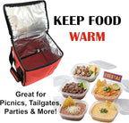 Food Warmer Red Box Carry Bag – Insulated & Heated Storage | Pro-Grade Construction with Handles | Maintains 115°F | Easy Flatten for Convenient Storage