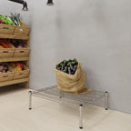 24''W x 30''L x 8''H Chrome Plated Wire Dunnage Rack | Off The Floor Storage