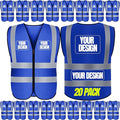 BeautyWill 10/20 Pack Custom Logo Safety Vest,Bulk High Visibility Class 2 Reflective Work Vests