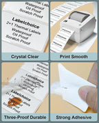 2"x1" 3-Proof Direct Thermal Barcode Labels Rolls for Zebra LP2824 ZD411 ZD410 ZD421 ZD420 GK420D, 24 Rolls 31200 Pcs Waterproof Return Address Label Used with Rollo MUNBYN Desktop Printer