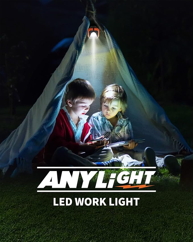 Rechargeable Work Light with 4 Modes,1200LM Magnetic Work Light with IP65 Waterproof, 3350mAh Battery Led Work Lights,150° Rotate for Car Repair, Camping, Emergency (1 Pack)