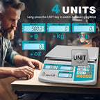 Industrial Counting Scale 15kg/33lb x 0.1g Digital Inventory Counting Scale High Precision Electronic Gram Scale with Battery DC/AC Power for Parts Jewelry Coins (g/kg/lb/oz)