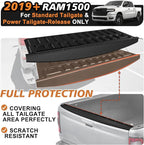 TripleAliners Compatible with Ram 1500 2019-2025 2026 Power Tailgate-Release & Standard Tailgate Mat with Tailgate Cap Top Protector Full-Coverage All Weather Truck Bed Cover Liner Replacement