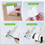 Suminey - Compatible Continuous Labels Replacement for Brother DK-2205 (2.4 in x 100 ft), Use with Brother QL Label Printers [10 Rolls+ 1 Refillable Cartridge]