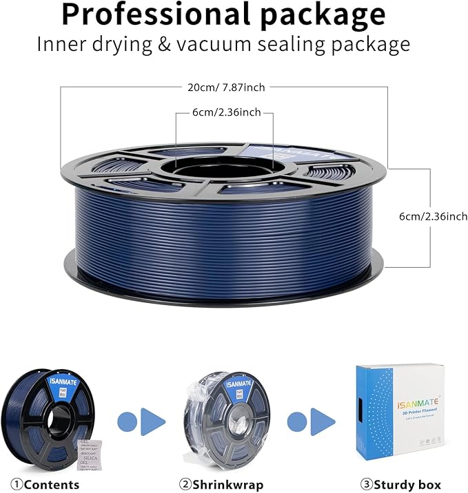 iSANMATE 3D Printer Filament ASA Navy Blue, UV & Weather Resistant ASA Filament Perfect for Outdoor Functional Parts, for Bambu Lab 3D Printers,AMS,AMSLite, 1kg Spool (2.2lbs)