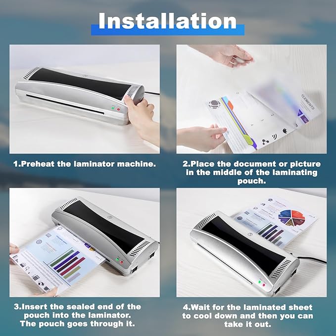 200 Pack Laminating Sheets, 5Mil 9" x 11.5" Laminating Pouches，Clear Thermal Laminating Plastic Paper Laminator Sheets, Holds 8.5 x 11 Inch Sheets (5 mil/200 pcs)