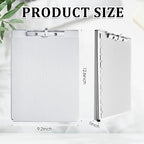 Henoyso Metal Storage Clipboard Bulk Heavy Duty Aluminum Clip Board for Teacher Contractor Medical Construction Office School Classroom, 12.6x9.2x1 Inch, Fit Letter Size 8.5x11 Inch Paper (2 Pcs)